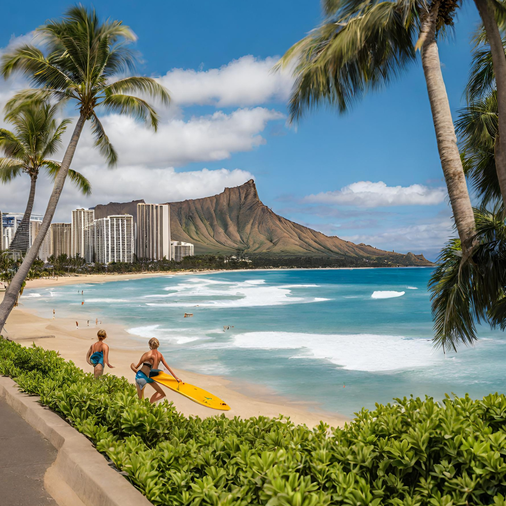 Surf's Up at Waikiki Beach Surf's Up at Waikiki Beach