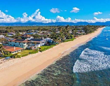 An aerial view of Ewa Beach