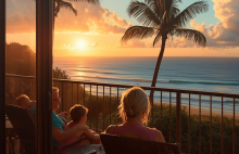 Ocean view lanai at an Oahu vacation rental