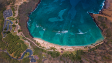 Aerial view of Hanauma Bay on Oahu, a must on any Oahu bucket list Aerial view of Hanauma Bay on Oahu, a must on any Oahu bucket list
