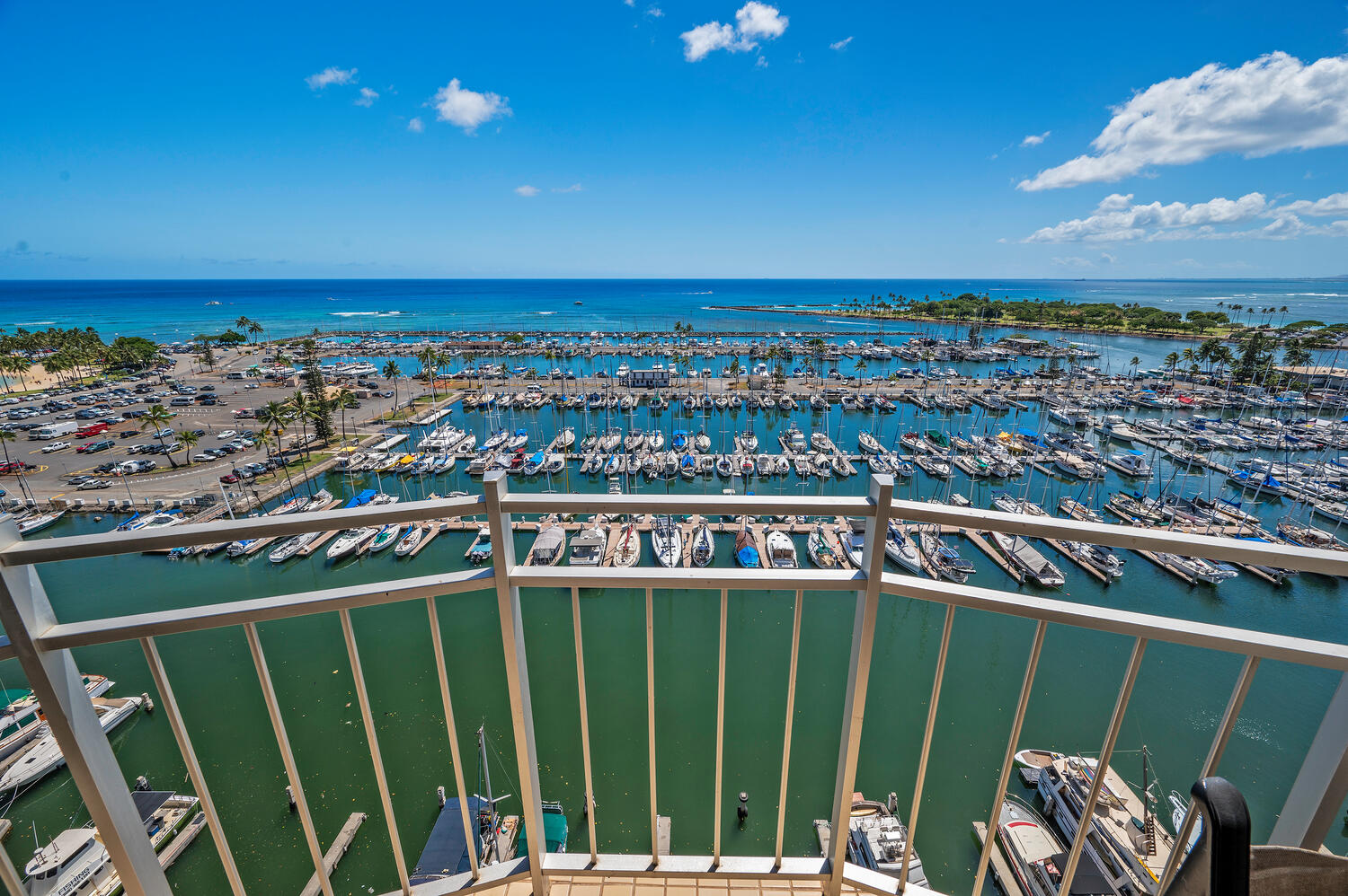 View From the balcony at the Ilikai Marina