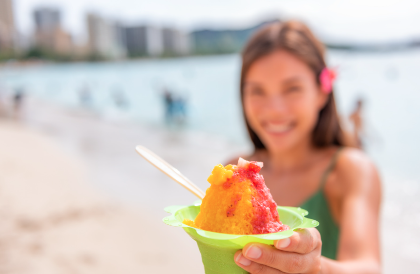 Rainbow shave ice, a classic local Oahu food experience Rainbow shave ice, a classic local Oahu food experience