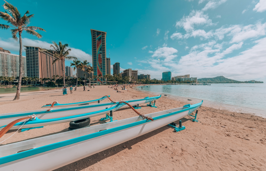 Canoe's At Ala Moana Beach Park