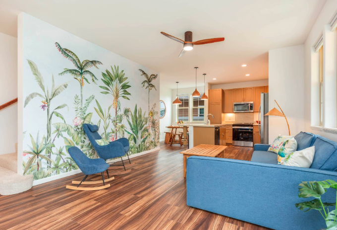 Living Room at the Cottages at Mauna Olu